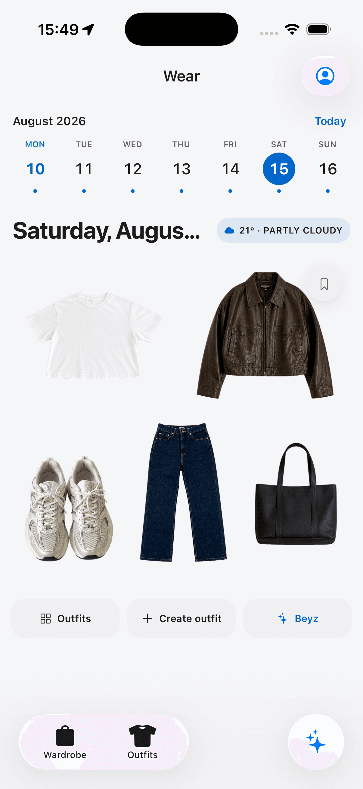 Daily outfit suggestion for the weather
